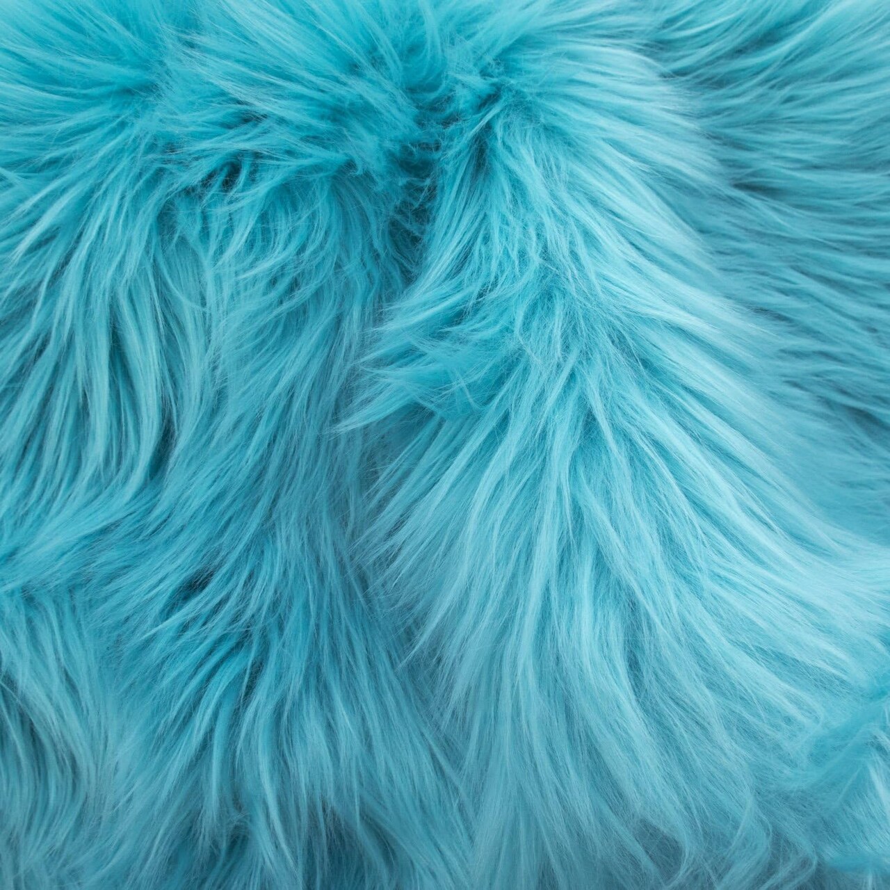 1 Yard Turquoise Long Pile Shaggy Faux Fur Fabric 60 Inch Wide for Plush Toys and Apparel